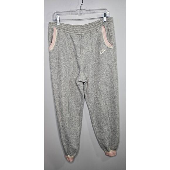 VTG 80s Nike Womens Sweatpants Medium Gray Pink Jogger Blue Tag Elastic Waist - Picture 1 of 13